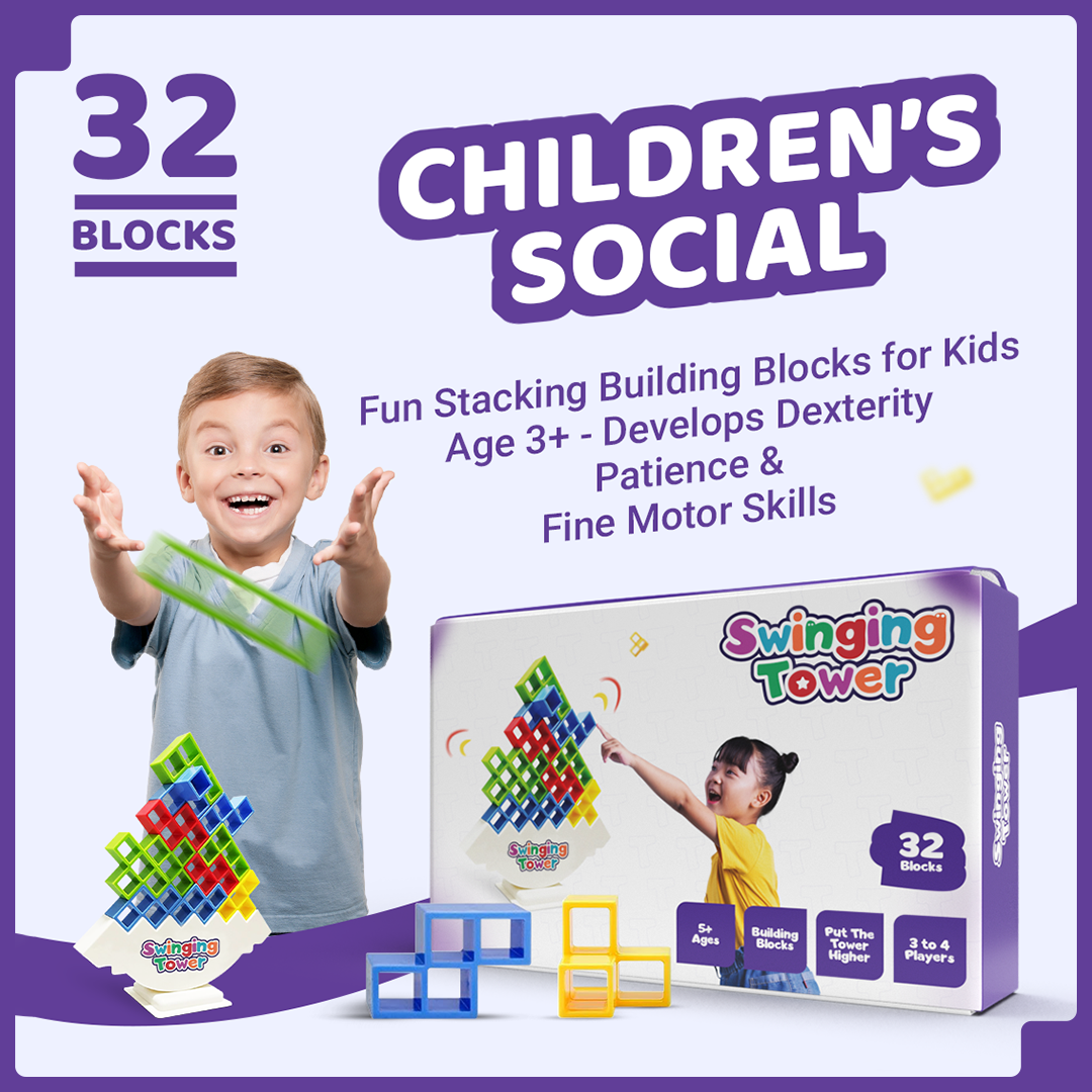 💥Swinging Tower Game || Perfect For Kids & Adults 👨‍👩‍👦‍👦 Mind Game🔥